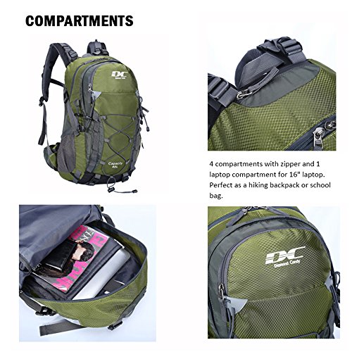 Diamond-Candy-Waterproof-Backpack-Hiking-for-Women-and-Men-Lightweight-Travel-Backpacks-40L-with-Rain-Cover-Durable-Daypacks-for-Backpacking-Outdoor-Camping