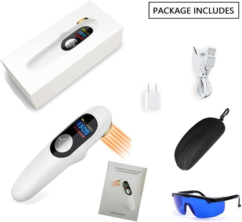 650nm+808nm Handheld Instrument deep Tissue Machine Laser Pain Therapy Red Light Pain Relief Therapy, Home Used for Human and Pets Suffering from Pain