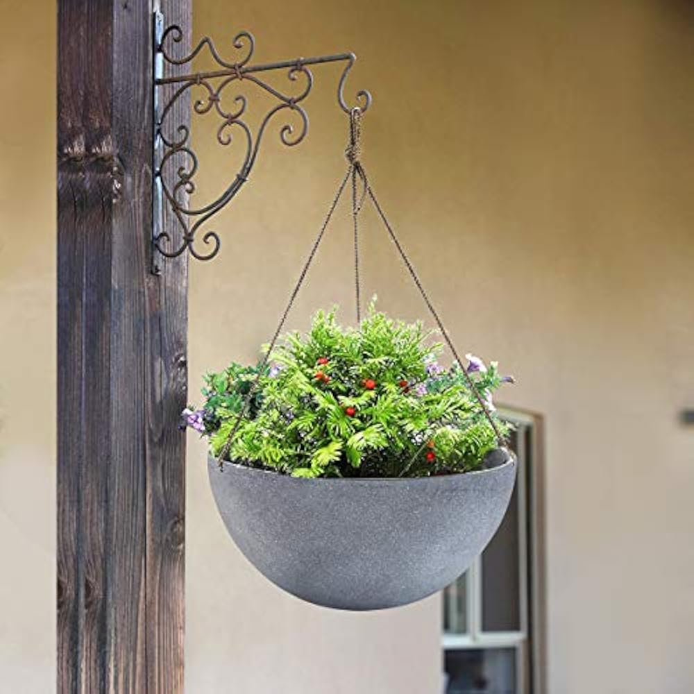 Hanging Planters Large 13.2 Inch Resin Flower Pots Outdoor, Garden For