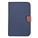 GMYLE Nook HD 7 Case, Wallet Case Classic for Barnes & Noble Nook HD 7 - Navy Blue & Brown Cross Pattern PU Leather Slim Stand Case Cover (with Card Slots and Money Pocket)
