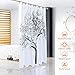 Shower Curtain Fabric Shower Curtain Liner with Tree Design, 72 × 72inch, White