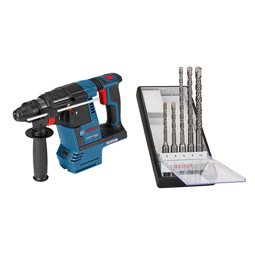 Bosch Professional Gbh 18 V 26 Cordless Rotary Hammer Drill Without Battery And Charger Carton And Bosch 5 Piece Robust Line Sds 5 Hammer Drill Set Buy Online In Cayman Islands At Cayman Desertcart Com Productid