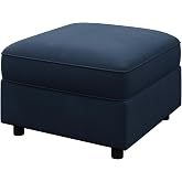 HONBAY Ottoman Module for Modular Sectional,Dark Blue | Hidden Storage Space,Easy to Assembly,Velvet Fabric