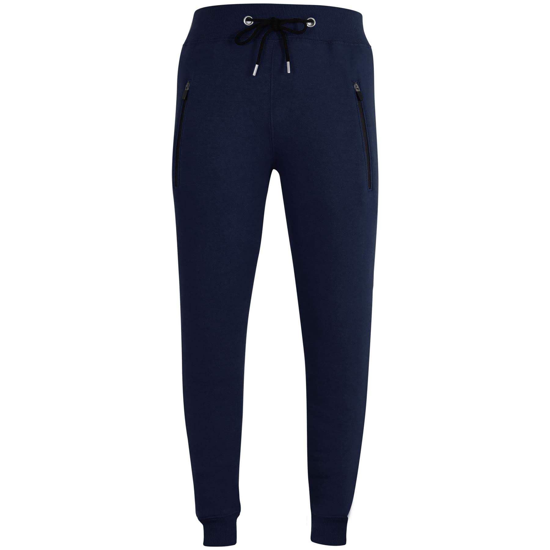A2Z Mens Fleece Jogging Bottoms Joggers 2 Tone Exercise - Fleece Trouser M01 Navy XXL