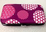 Variety: Choose One or More! Modella Manicure Set 6 Piece -Fingernail Toenail Tools - Strong Fabric Covered Tight Closing Case! (Purple/Pink-Circles Love/Hearts)