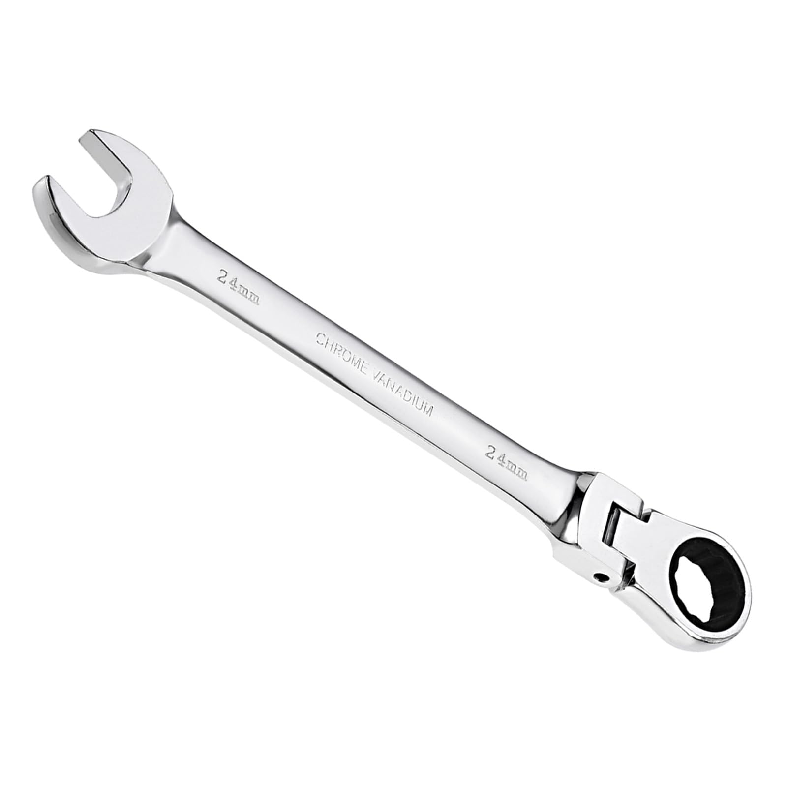 CoCud Flex-Head Ratcheting Wrench, 24mm Head Metric 72-Teeth, Cr-V Combination Wrench Spanner - (Applications: for Repairing Home Tasks)