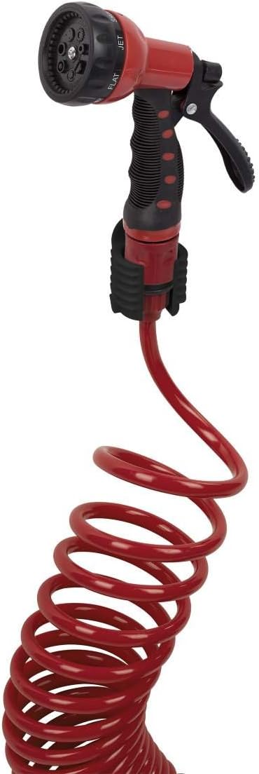 KREATOR KRTGR6703 Garden 15 Meters + Hand Shower Gun Spiral Hose, Red, 15 metros - Image 5