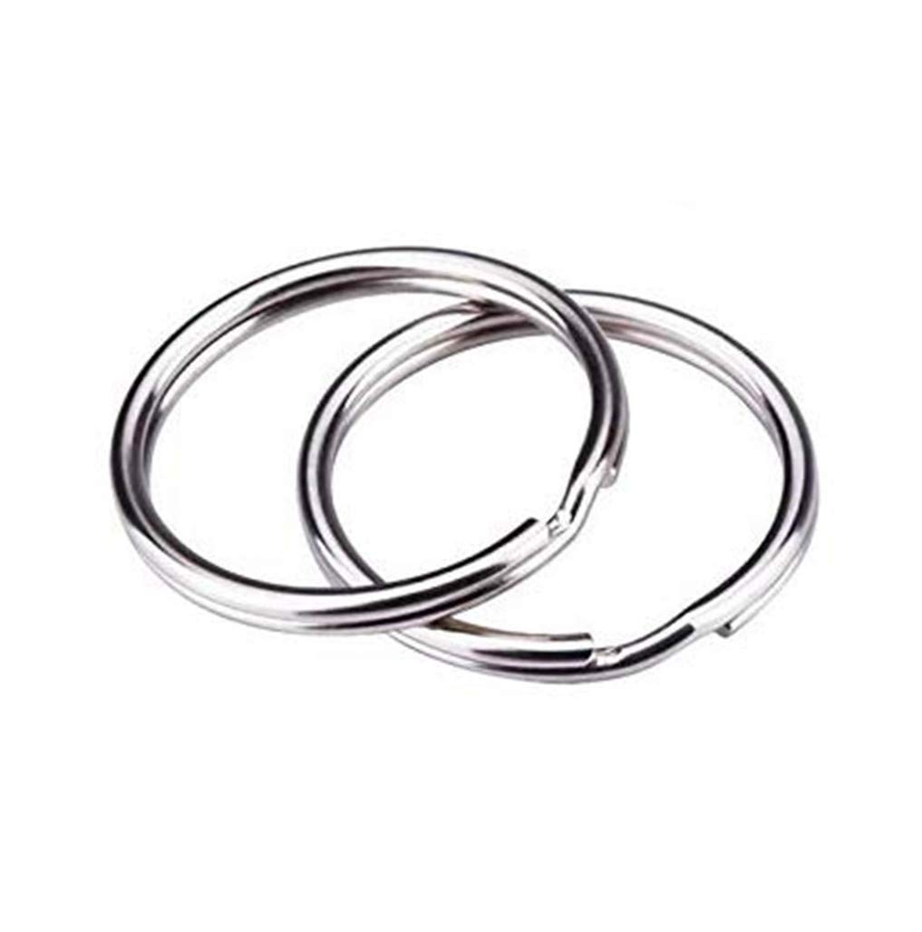 kingforest KINGFOREST 100-Pack Split Key Rings (1 Inch/25mm) - Silver Nickel Metal Keychain Rings for Keys, DIY Crafts, Bags & Accessories - Durable Bulk Keyring Hardware with Smooth Edges