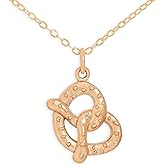Pretzel Charm Necklace – 14K Gold-Filled Mini Pretzel Pendant on 18″ Chain – Handmade Foodie Jewelry Gift for Snack Lovers