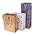 Christmas Gift Bags Bulk - Set of 16: 12 Assorted Medium Size Bags with Rope Handles + 2 Wine Bags + Tissue Paper + 12 Cards