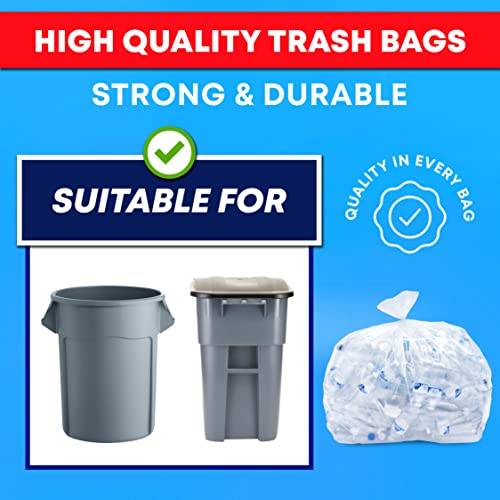 Tasker 6465 Gallon Clear Trash Bags, Clear Recycling Bag (Huge 120
