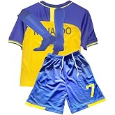 Soccer Jersey Boys,Uniform Kids Soccer Jersey for Girls 7# Football Soccer Set 3 Piece