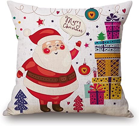 Merry Christmas Carton Series Cushion Cover Santa Claus Christmas Tree Christmas Gifts And Snowman Printing Throw Pillow Pillowcase Covers (15-1PCS)