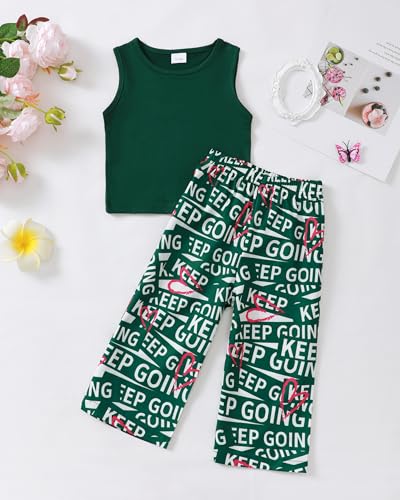 RENOTEMY 3-4T GIRL CLOTHES SPRING SUMMER OUTFITS GIFT 3-4 YEAR OLD GIRLS 2T-3T SOLID TANK TOP PANTS SET ADORABLE TODDLER CLOTHES