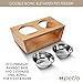 Petlo Elevated Dog and Cat Pet Feeder, Double Bowl Raised Stand Comes with Extra Two Stainless Steel Bowls (Small)