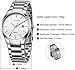 Voeons Silver Steel Band Watches for Men Classic Stainless Steel Watch Casual Business Quartz Analog Wrist Watch with Calendar