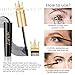 4D Silk Fiber Lash Mascara Waterproof, Long Lasting Eyelash Mascara, Smudge-Proof, Natural Thickening, Lengthening, Volumizing, Clump-Free Application, Black (Queen Mascara)