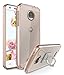 Moto Z Force Case, Moto Z Force Droid Case, Style4U Scratch Resistant Shock Absorbent Slim Transparent Clear Back TPU Bumper Case for Motorola Moto Z Force with 1 Ring Holder Kickstand (Rose Gold)