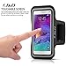 J&D Armband Compatible for Samsung Galaxy Note 4 Armband, Sports Armband with Key Holder Slot for Galaxy Note 4 Running Armband, Perfect Earphone Connection While Workout Running, Black