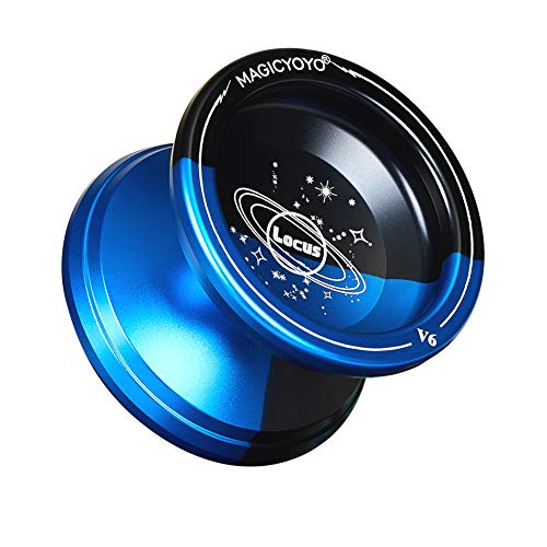 Responsive Yoyo V6 Locus, Magic YOYO Pro Ball Bearing Yoyo, Aluminum Metal Yoyos for Kids Beginner Learner with Bag Glove and 5 Yoyo Strings - Black & Blue - Thumbnail 3