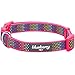 Blueberry Pet 9 Patterns Magic Rainbow Color Reflective Polka Dot Holo Dog Collar in Passion Pink, Large, Neck 18