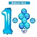 1st Birthday Boy Decorations Kit - Baby Boy First Birthday Decorations One Year Balloon, Blue Happy Birthday Banner,High Chair Banner, Blue Hat Crown, Cake Topper