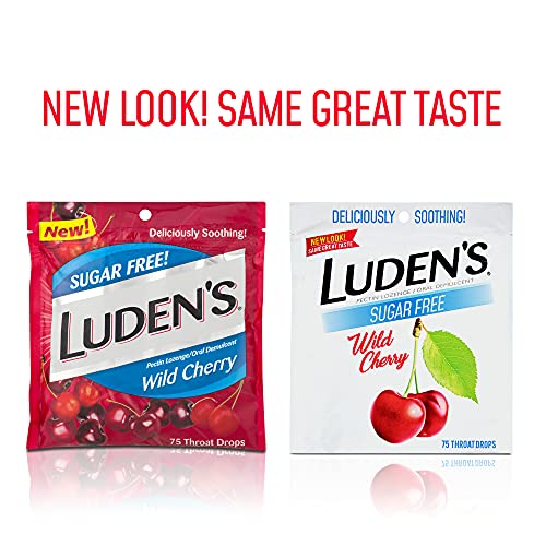 Luden's Deliciously Soothing Throat Drops SugarFree Wild Cherry