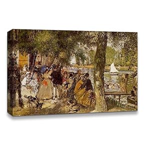 Canvas Wall Art La Grenouillere by Pierre Auguste Renoir Painting Artwork for Home Prints Framed - 12x18 inches