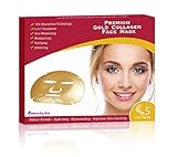 24k Gold Korean Collagen Skin Tightening Face Mask By iBeautyLabs - Anti Aging, Deeply Moisturizing, Rejuvenating, Whitening & Firming Effects- 10x Absorption