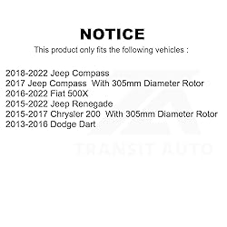 Front Disc Brake Rotors Pair For Jeep Renegade