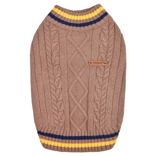 Puppia JOISE Dog Knit Sweater Winter Season for Small and Medium Dogs, Brown, X…