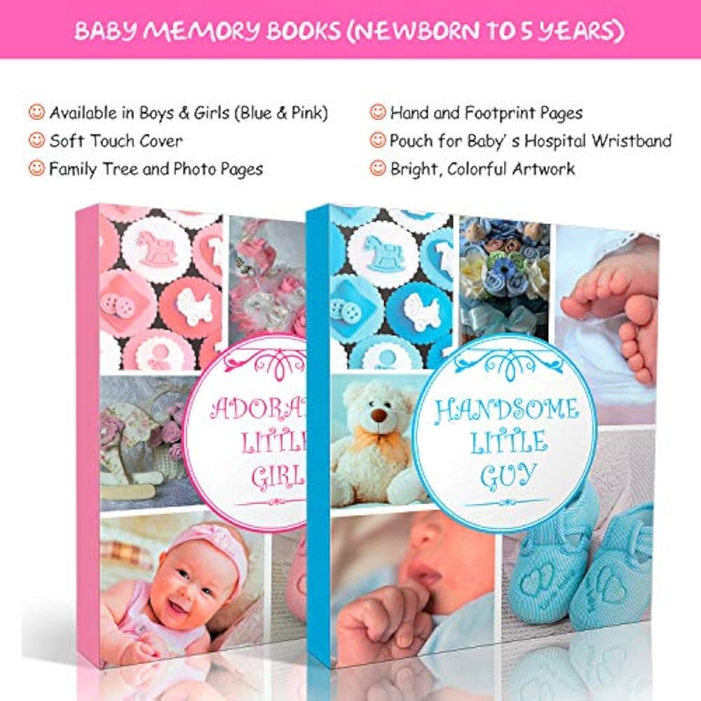 Newborn Journals Baby Memory Book For Boy Girl (First Year To 5) Pink