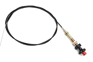 DUZFOREI 55204 1PC Control Cable, Locking Throttle Cable with 2-Inch Black Knob, 10 Feet Long, Suitable for Most Control Cabl