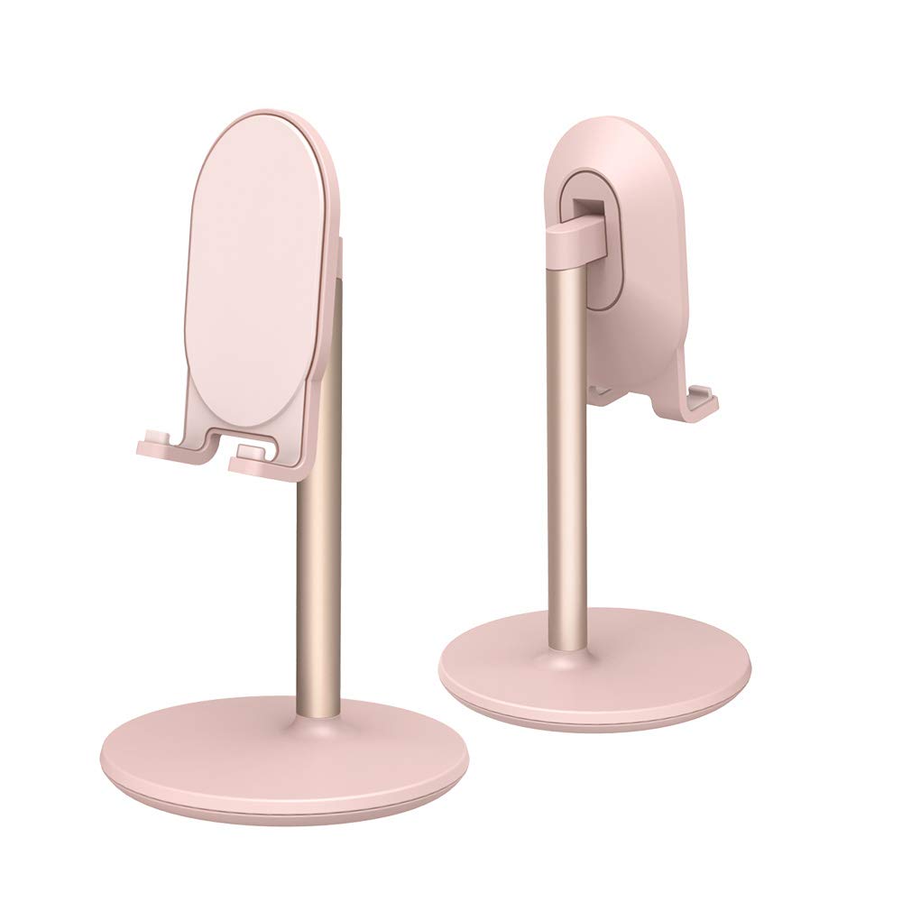 Photo 1 of Bright Stone Phone Stand for Desk, Adjustable Cell Phone Holder for Desk, Compatible with 4"-12.9" Phones/Tablet/iPhone/iPad/Switch (Pink)