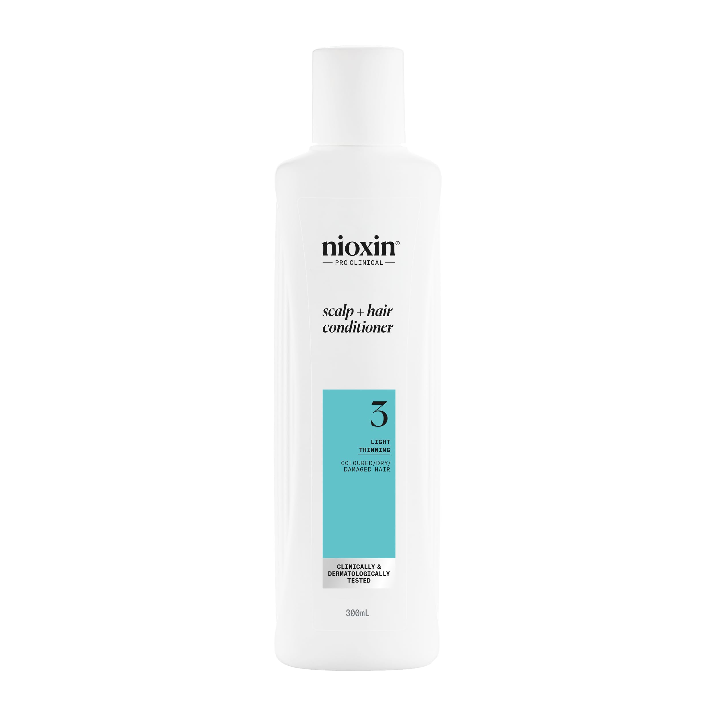 Nioxin System 3 Scalp + Hair Conditioner - Hair Thickening Conditioner for Coloured, Dry and Damaged Hair with Light Thinning - with Biotin and Niacinamide, 300ml