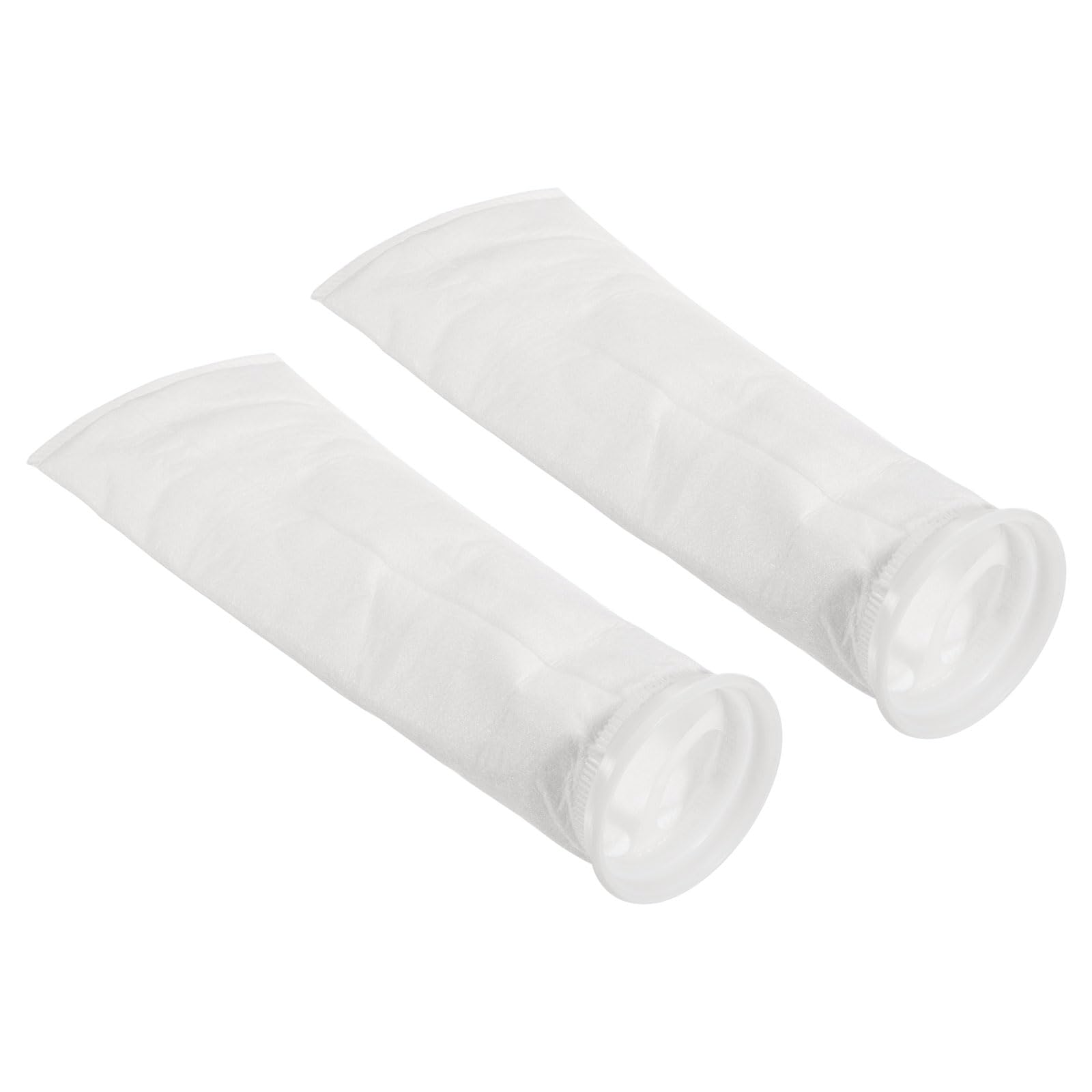 PATIKIL 4 Inch Ring Filter Socks 25 Micron, 2 Pack Mesh Bags Pool Skimmer Basket, White
