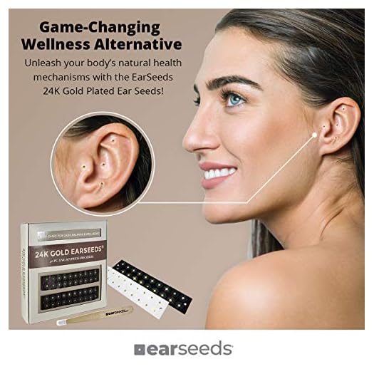 Ear Seeds 24K Gold EarSeeds Acupressure Kit 40 Pieces Ear Seeds
