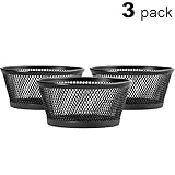 MaxGear Mesh Paper Clip Holders Paperclip Holder Paper Clip Dispenser for Desk Black Paper Clip Organizer Collection Jumbo Office Binder Clip Holder, 3 Pack