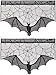 ANPHSIN Halloween Black Lace Spiderweb- 2 Pcs Bat Curtain Window Valance Cobweb Tablecloth Shower Curtains Fireplace Mantles Scarf Cover for Home Door Kitchen Bathroom Festive Party Decorations
