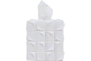 Hymmah Modern Square Tissue Box Cover Holder,Bathroom Accessories Decor Unique Design Tissue Box Cover for Bathroom Vanity Counter Tops Also Great for Bedrooms and Living Rooms