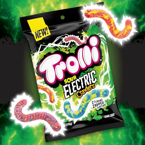 TROLLI ELECTRIC CRAWLERS CANDY, 6.3 OUNCE BAG