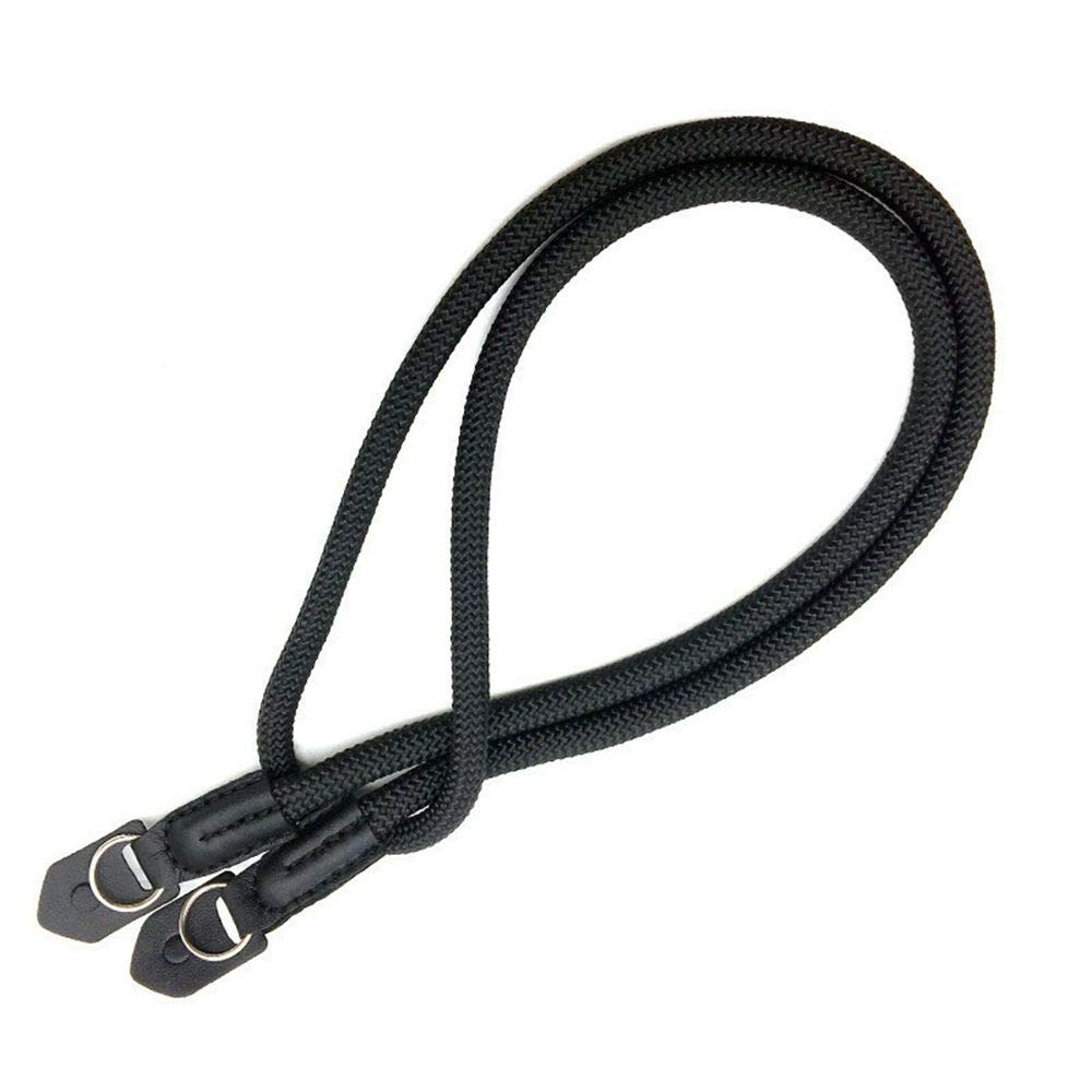 Kiwochy Camera Rope Vintage Leather Camera Strap Camera Neck Shoulder Strap Used in Miniature SLR Cameras and Leica Camera and Electroplated Mounting Rings Long 39.4"/ 100CM Black