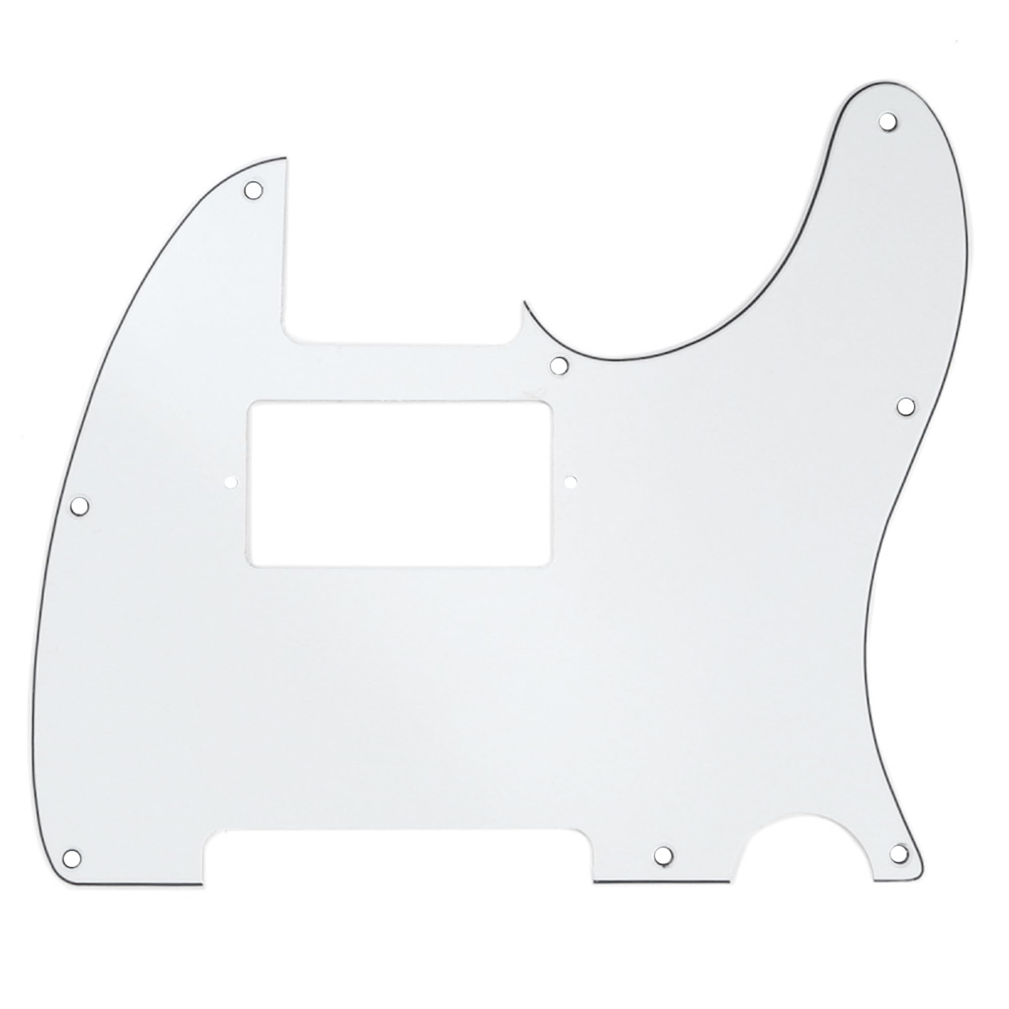 Musiclily 8 Hole Humbucker Tele Pickguard HH Scratch Plate for Fender USA/Mexican Standard Telecaster Modern Style Electric Guitar,3Ply White — image 1