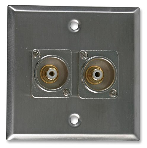 PRO SIGNAL PSG08161 Steel AV Wall Plate with 2 x RCA Sockets
