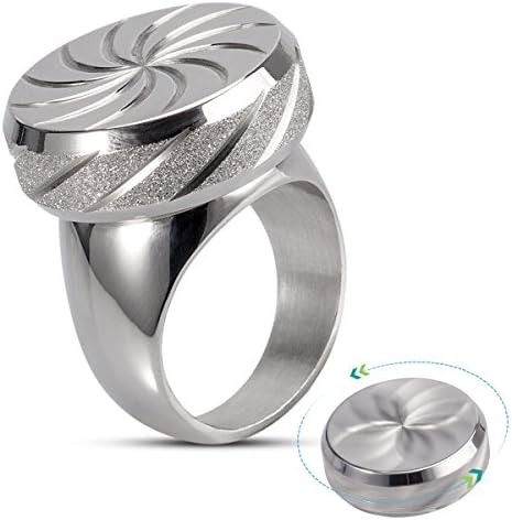 Ring Gyro Fashion Ring for Women 316L Stainless Steel ring 2017 New Design 360° Rotation Hands Focusing Toys Size10