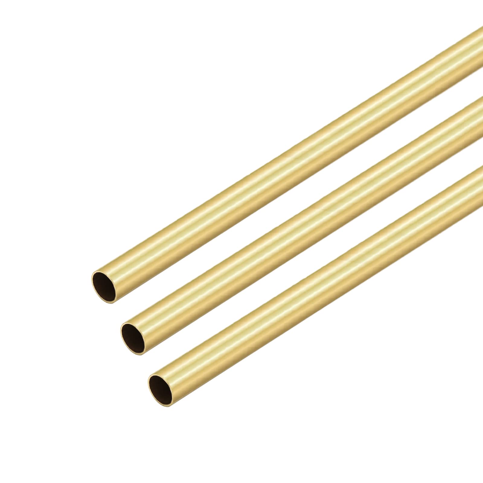 VictorsHome Brass Round Tube, 6mm OD 0.2mm Wall Thickness 300mm Length Metal Seamless Straight Tubing for DIY Crafts Model 3pcs