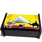 Kolorobia Camel Wood Tissue Box, Multicolor