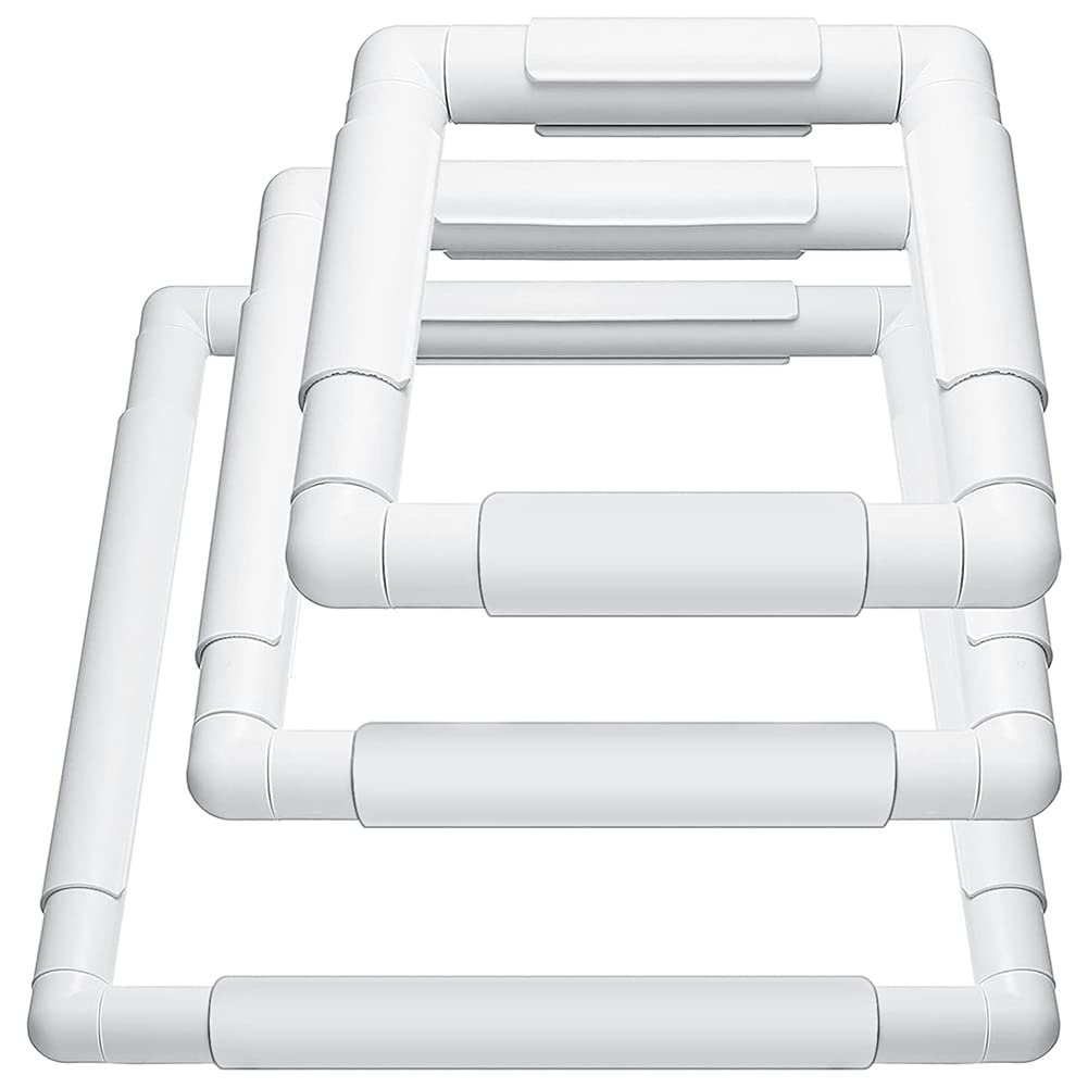 Wisyurt Square Embroidery Hoop Frames White Rectangular Hoop Embroidery Snap Frame DIY Sewing Tools for Quilting Silk-Painting