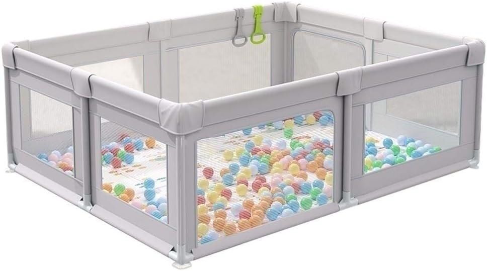 Parc Bebe Tres Grand Parc Pour Bebe Et Tout Petit Parc De Jeux Portable A 8 Panneaux Avec Filet Respirant Centre D Activites Pour Enfants Interieur Et Exterieur 180 Cm X 250 Cm Color Gray Amazon Fr Cuisine Maison
