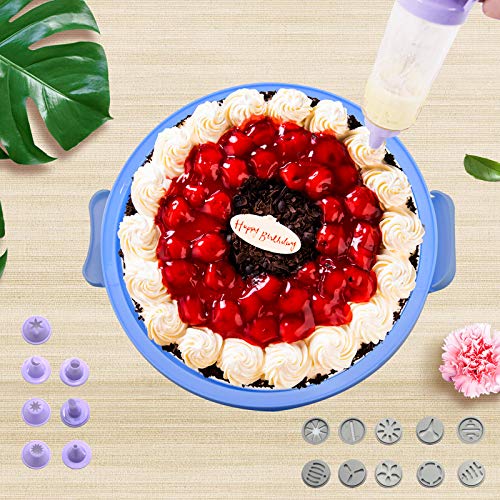 10" Cake Carrier with Handle and Cupcake Injector Icing Gun, Cake Cupcake Holder Container with